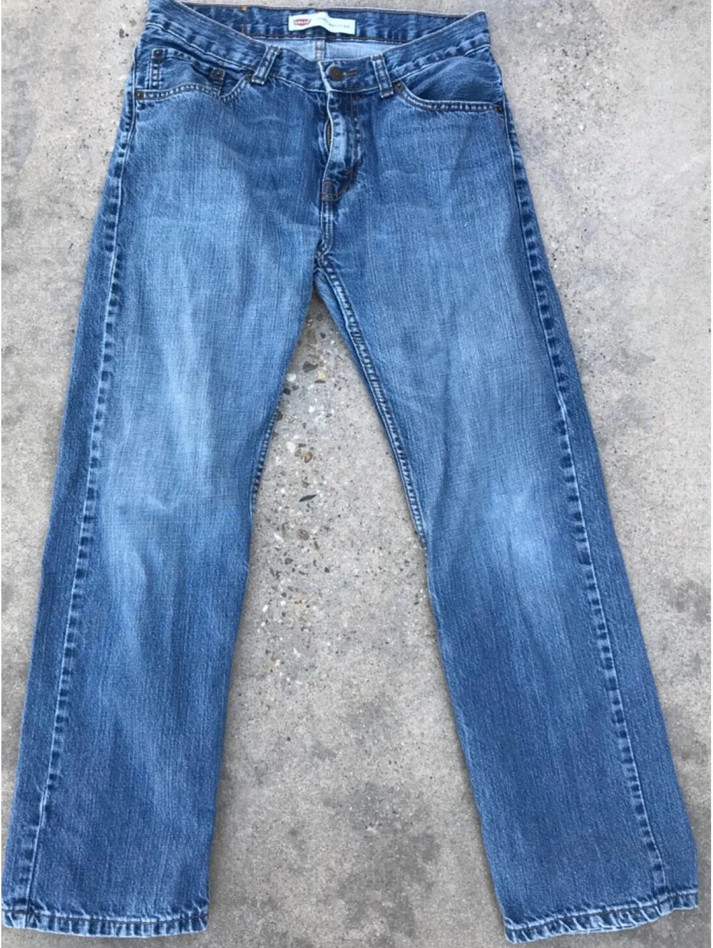 Levis 505 Mens Blue Denim Jeans 18 Regular 29x29 Med Wash Lite Fading no Tab